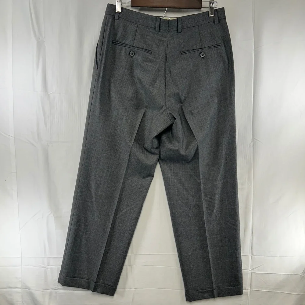 Burberry London Suit Mens 38S Grey Glen Plaid Wool 2-Button Pleated Cuffed 30x30